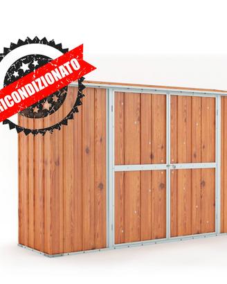 Casetta in lamiera da giardino 307x100cm fin legno