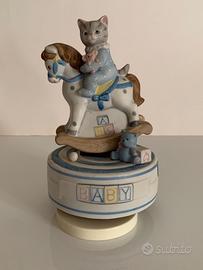 Smidt Kitty Cucumber Ceramic Music Box Vintage1988