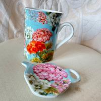 Tazza da te porcellana fiori