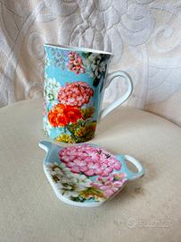 Tazza da te porcellana fiori