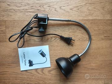 Portalampada fles. Rettilaio + 3 lampade UVA+UVB