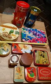 12 Scatole latta vintage varie vedi foto '50 '60