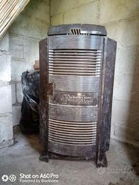 stufa vintage in acciaio e ghisa