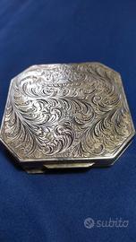 porta cipria in argento 800