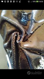 1 mt tessuto paillettes reversibili bronzo/argento