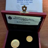 Coniazione scudi di oro di San Marino ed.1974