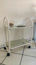 Carrello Portavivande in vetro e metallo