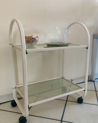 Carrello Portavivande in vetro e metallo