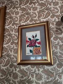 Quadro dipinto a mano com cornice in legno