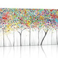 Quadro lungo con albero colorati 120x50