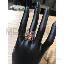 ANELLO DONNA AYALA BAR METALLO E VETRO