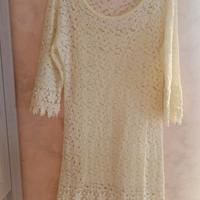 Vestitino donna merlettato giallo chiaro traforato