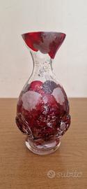 Vaso artistico vetro soffiato dipinto a mano 