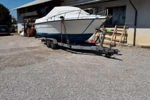 Barca cabinata con  carrello