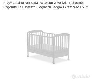 Lettino per bambini in legno di colore bianco
