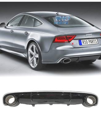 DIFFUSORE AUDI A7 12-15 LOOK RS7 + TERMINALI DI SC