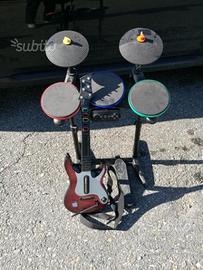 Chitarra e batteria guitar hero PlayStation 2 e 3