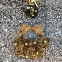 Ghirlanda Natale dorata in vimini