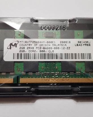 Memoria Micron DDR2 2Gb 800MHz MT16HTF2566HY-800E1