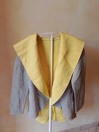 Giacca - Cardigan - Cappa donna grigio e giallo, m
