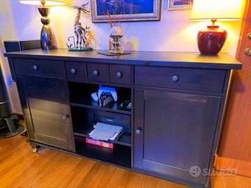 mobile Ikea Hemnes in legno massello marrone nero