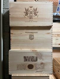 Cassette in legno Ornellaia, Tignanello,Argentiera