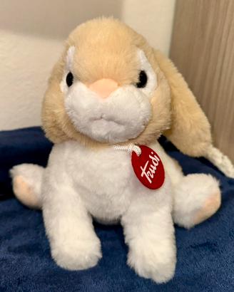 Peluche Trudi coniglio beige e bianco vintage