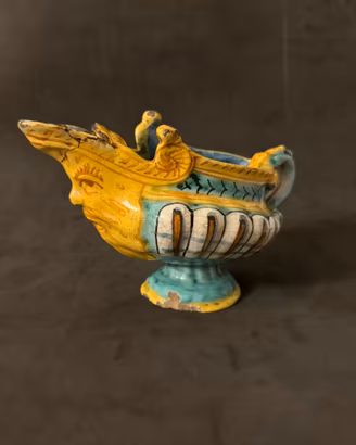 Rara salsiera versatoio Deruta XVI secolo