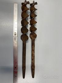 2 punte vintage da legno 23,5 25,5 mm