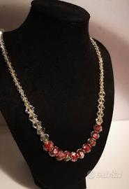 collana con perle in vetro cristallo