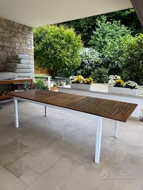 Tavolo da esterno allungabile teak e alluminio