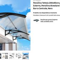 Pensilina Tettoia 200x80cm per Porta Balcone Ester