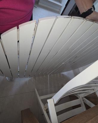 Tavolo da giardino in legno bianco + 4 sedie