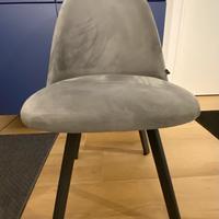 4 sedie velluto grigie stile moderno
