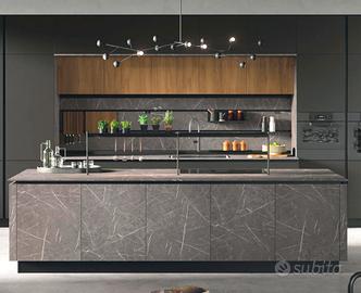 Cucina Doppia Colonna + Isola KING – Lineare 390cm