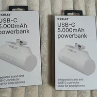 2 Power bank Celly PBC5000WH da 5000 mAh, nuove