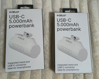 2 Power bank Celly PBC5000WH da 5000 mAh, nuove