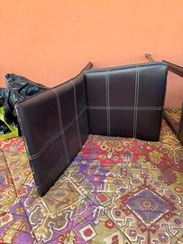 Tavola in vetro con sedie in ecopelle