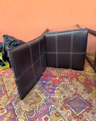 Tavola in vetro con sedie in ecopelle