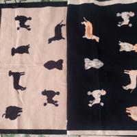 Sciarpa Nera e beige fantasia cani