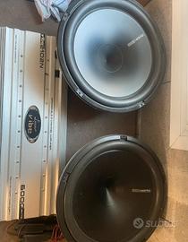 coppia subwoofer e amplificatore 