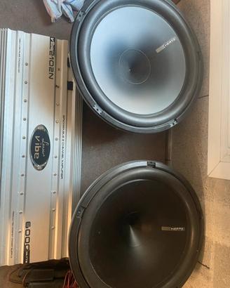 coppia subwoofer e amplificatore 