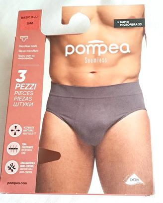 Set 3 slip Pompea blu nuovi in confezione original