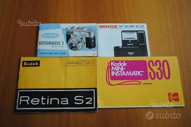 Manuali istruzioni x l'uso apparecch.fotografiche