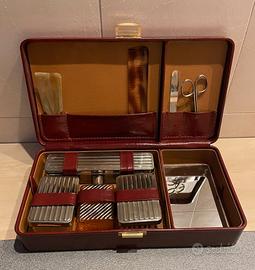 Beauty case da viaggio in pelle da uomo