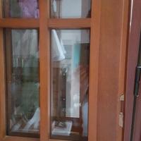 Porta finestra in legno massello douglas dop.Vetro