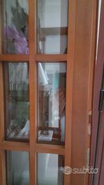 Porta finestra in legno massello douglas dop.Vetro