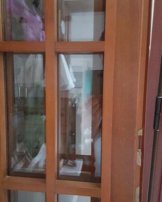 Porta finestra in legno massello douglas dop.Vetro