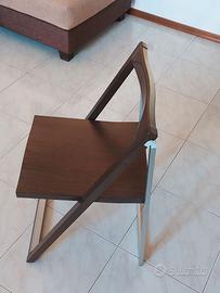 2 SEDIE NUOVE, DESIGN, PIEGHEVOLI, IN LEGNO