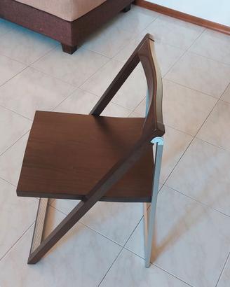 2 SEDIE NUOVE, DESIGN, PIEGHEVOLI, IN LEGNO
